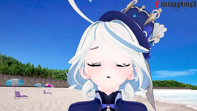 Furinaの蒸し暑いビーチ・ファック・セッションで妄想を解き放つ